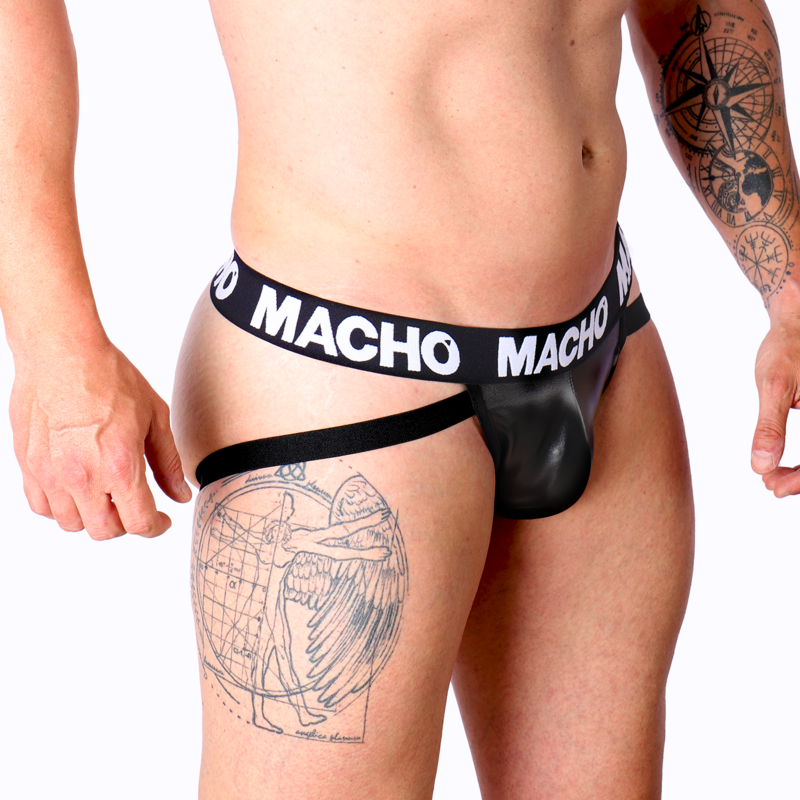 MALE - MX25NC JOCK BLACK LEATHER M