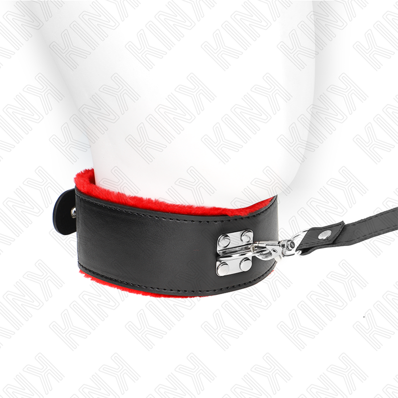 KINK - 116 CM NECKLACE WITH BELT WITH ADJUSTABLE RED LEATHER STRAP 40-48 CM X 6 CM