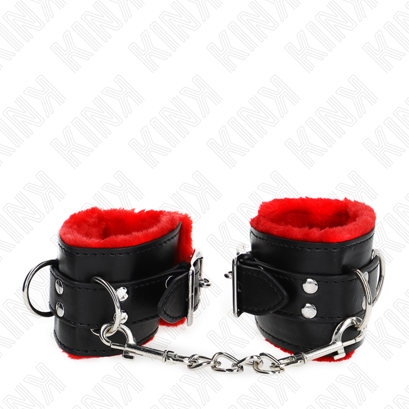 KINK - LEATHER LINING WRIST WITH SQUARE HOLES ADJUSTABLE RED AND BLACK BELT 17-29 CM X 6 CM