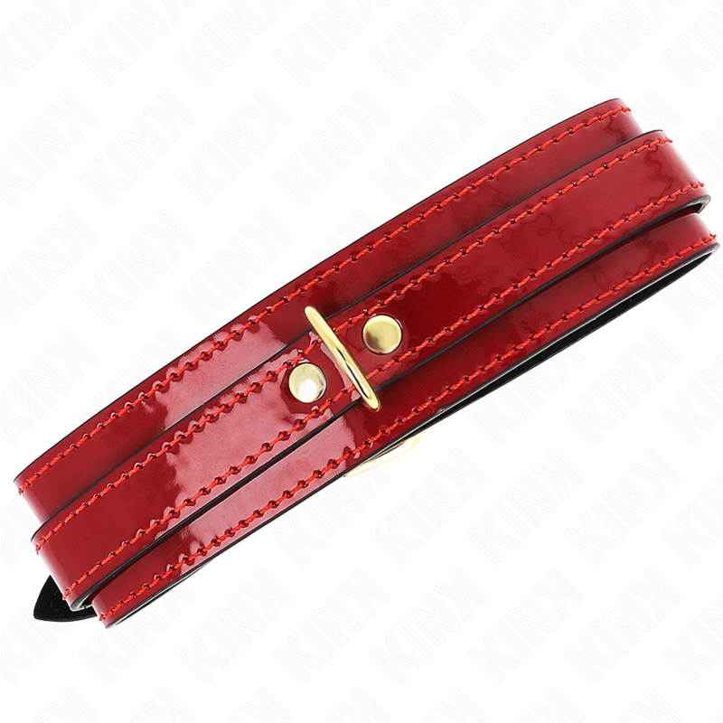 KINK - WINE RED ADJUSTABLE NECKLACE WITH GOLD DETAILS 29-42.5 CM X 4 CM