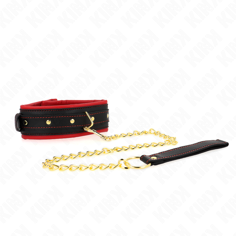 KINK - ADJUSTABLE PLAIN FABRIC COLLAR WITH LEASH 33-48 CM X 5.7 CM