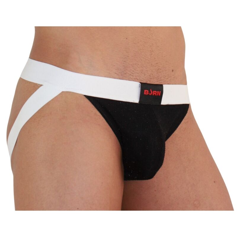 BURN - 004 GLOSSY JOCK BLACK/WHITE S