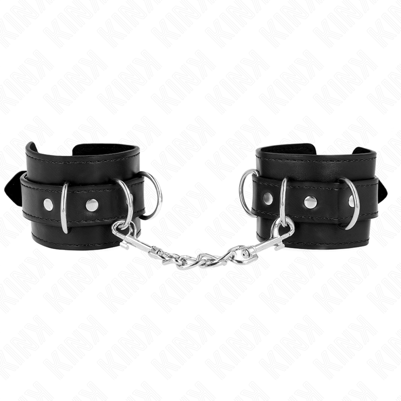 KINK - 3 ADJUSTABLE D-RING WRIST RESTRAINTS BLACK 17.5-25 CM X 6 CM