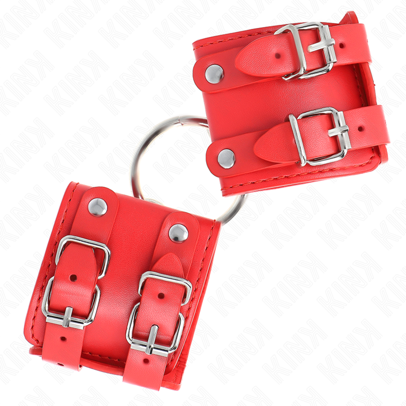 KINK - FIXED WRIST WITH RING AND ADJUSTABLE STUDS RED 17-22 CM X 6.5 CM