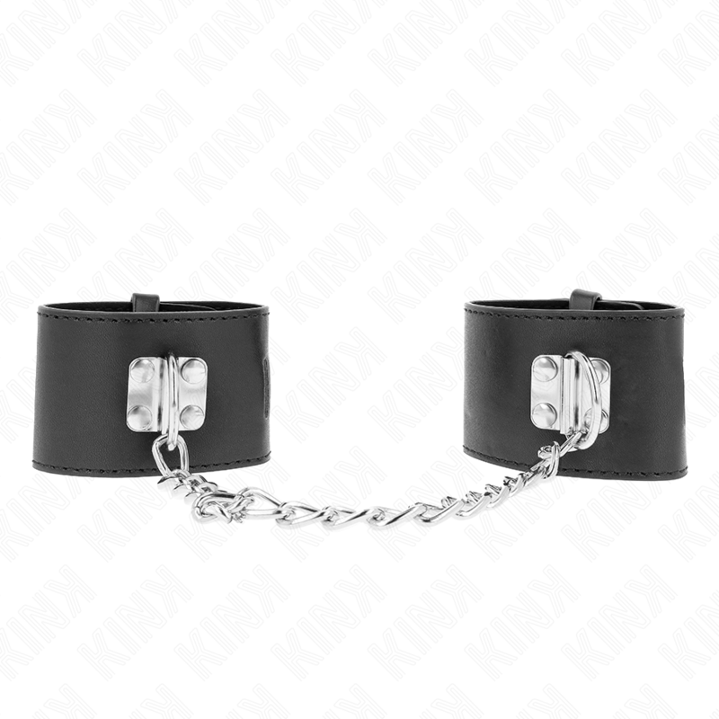 KINK - FIXED CUFFS WITH 30 CM CHAIN AND ADJUSTABLE BLACK PADLOCK CLOSURE 16-23 CM X 5.5 CM