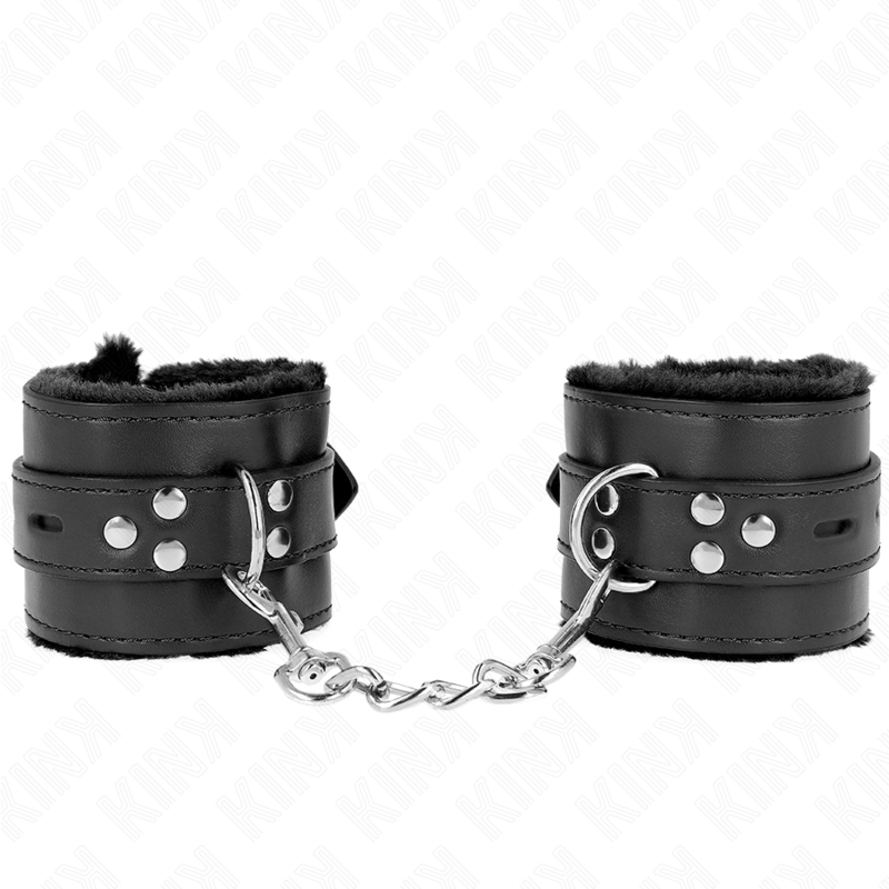 KINK - BLACK SQUARE HOLES LEATHER LINING WRIST WITH ADJUSTABLE BLACK BELT 17-29 CM X 6 CM
