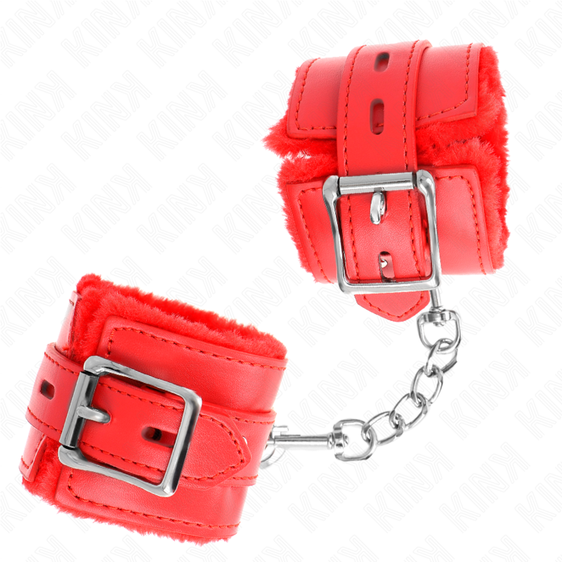 KINK - RED SQUARE HOLES LEATHER LINING WRIST WITH ADJUSTABLE RED BELT 17-29 CM X 6 CM