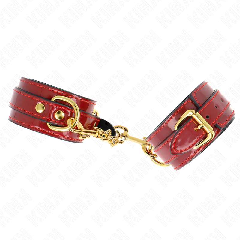 KINK - JOANNA ANGEL RED ADJUSTABLE CUFFS WITH GOLD CHAIN 16.5-26 CM X 4 CM