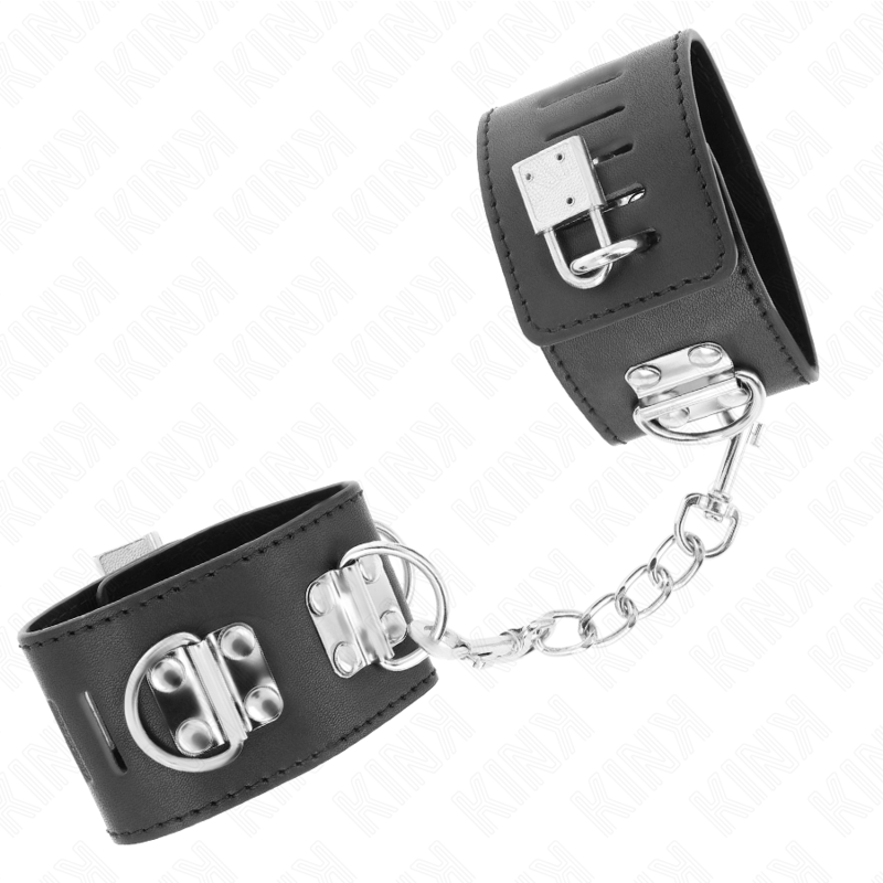 KINK - MULTIPOSITION CUFFS WITH ADJUSTABLE BLACK PADLOCK CLOSURE 16-23 CM X 5.5 CM