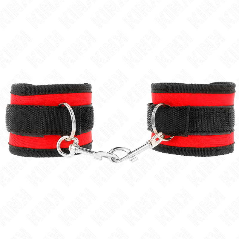 KINK - WRIST RESTRAINTS NYLON BIND HOOK&LOOP RED-BLACK MODEL 2 ADJUSTABLE 18-35 CM X 6 CM