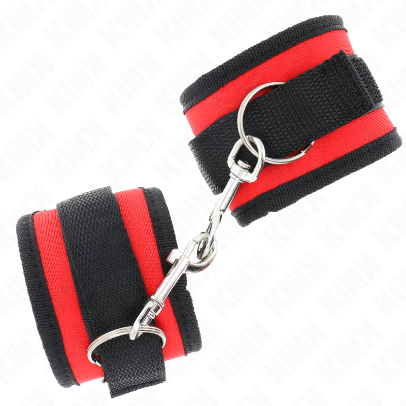KINK - WRIST RESTRAINTS NYLON BIND HOOK&LOOP RED-BLACK MODEL 2 ADJUSTABLE 18-35 CM X 6 CM