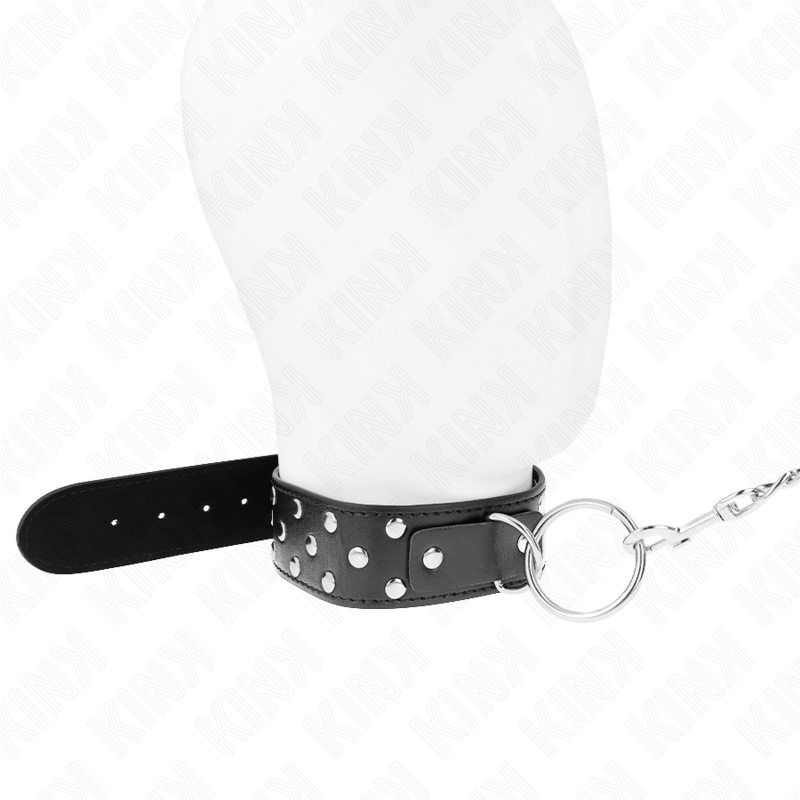 KINK - RING RIVET STRAP NECKLACE WITH BELT 65CM BLACK ADJUSTABLE 36-50CM X 3.8CM