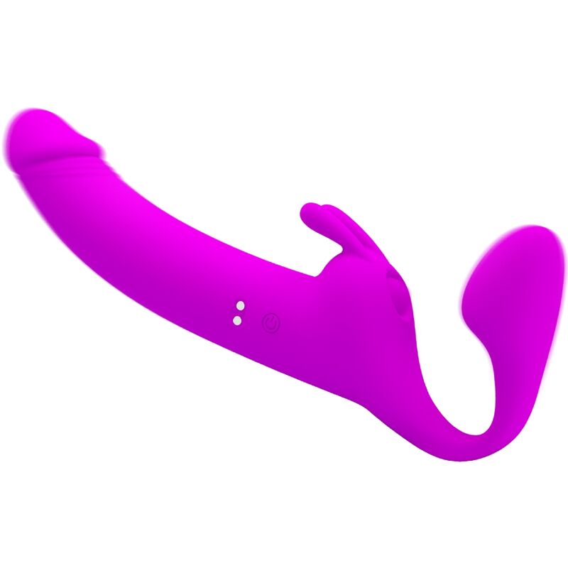 PRETTY LOVE - ZANINI STRAPLESS STRAP-ON 10 VIBRACIONES PÚRPURA