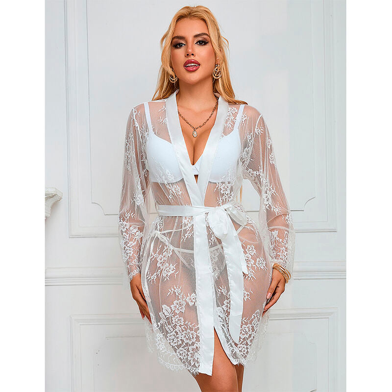 SUBBLIME - 954376 LONG SLEEVE NIGHTGOWN WITH WHITE FLORAL DESIGN L/XL