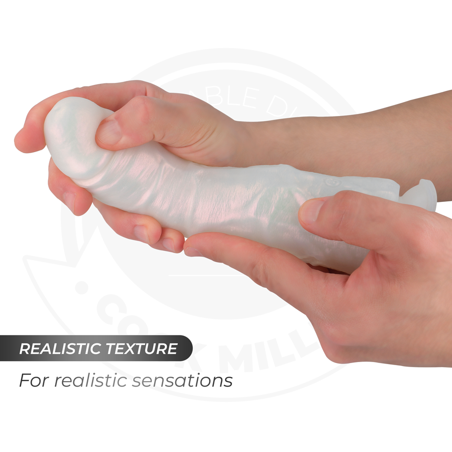 COCK MILLER - DILDO COM VENTOSA, LUZES E VIBRAÇÃO COM CONTROLE REMOTO BRANCO 19,5 CM