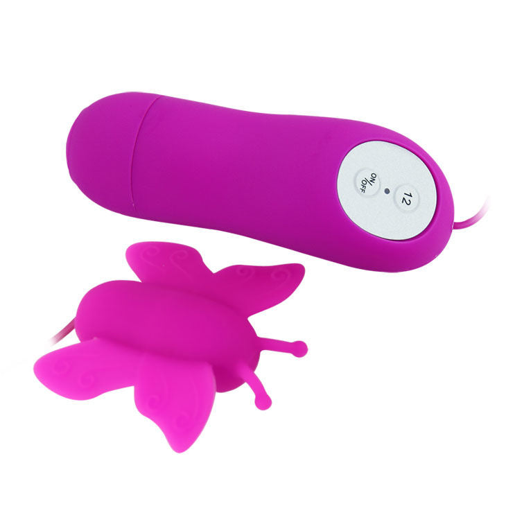 LOVE EGGS BUTTERFLY CLITORAL STIMULATOR 12 SPEED PURPLE REMOTE CONTROL