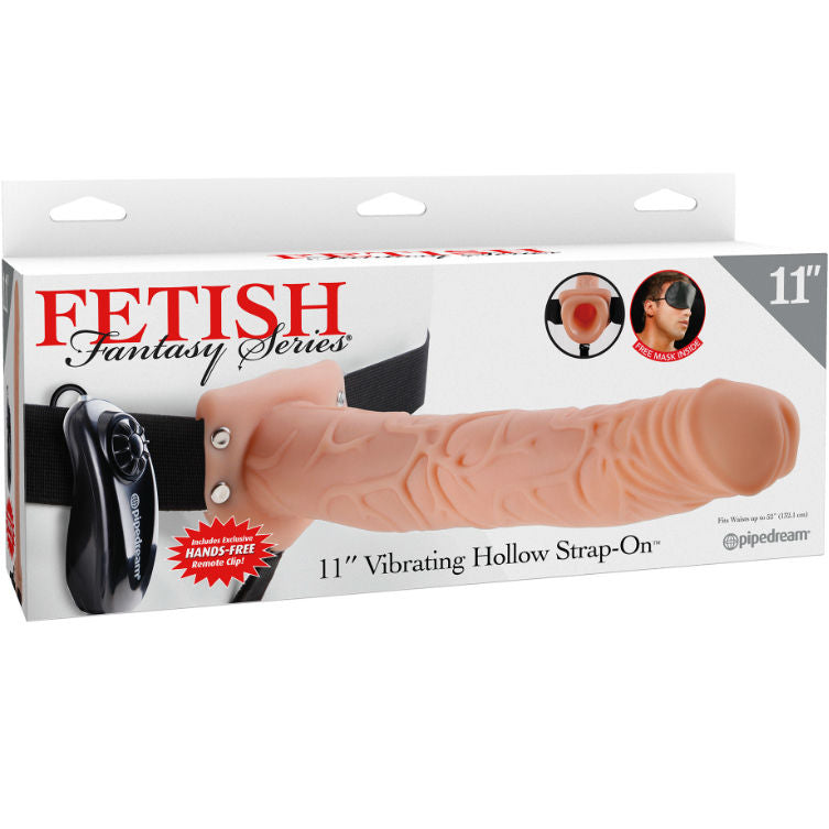 FETISH FANTASY SERIES - 11 HOLLOW STRAP-ON VIBRATING WITH 27.9CM FLESH BALLS