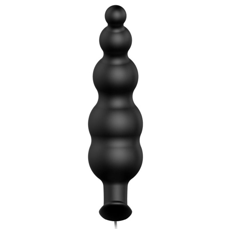 PRETTY LOVE - EXTRA STIMULATION SILICONE ANAL PLUG WITH 12 VIBRATION MODES - BLACK