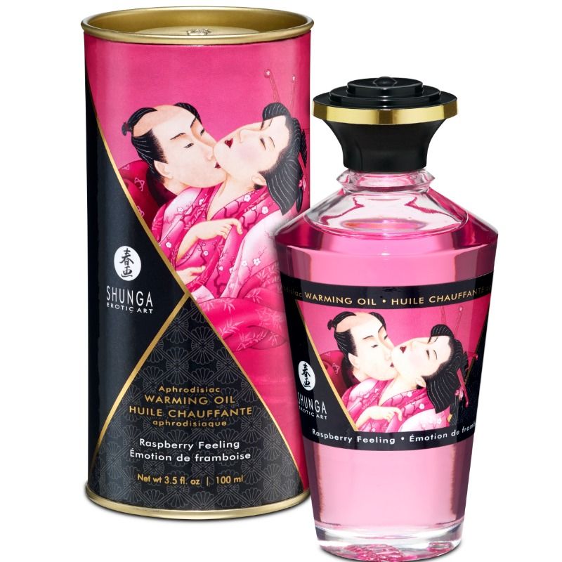 SHUNGA - MASSAGE OIL WITH HEAT EFFECT, INTENSE RASPBERRY FLAVOR 100 ML