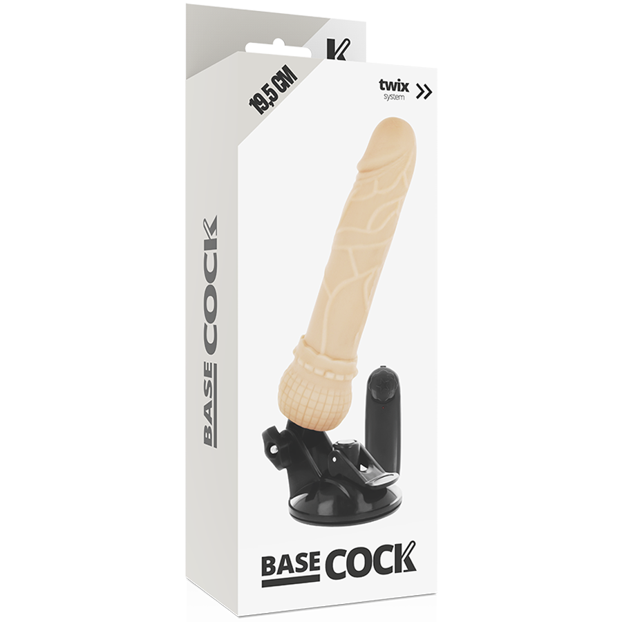 BASECOCK - REALISTIC NATURAL REMOTE CONTROL VIBRATOR BASECOCK 19.5 CM