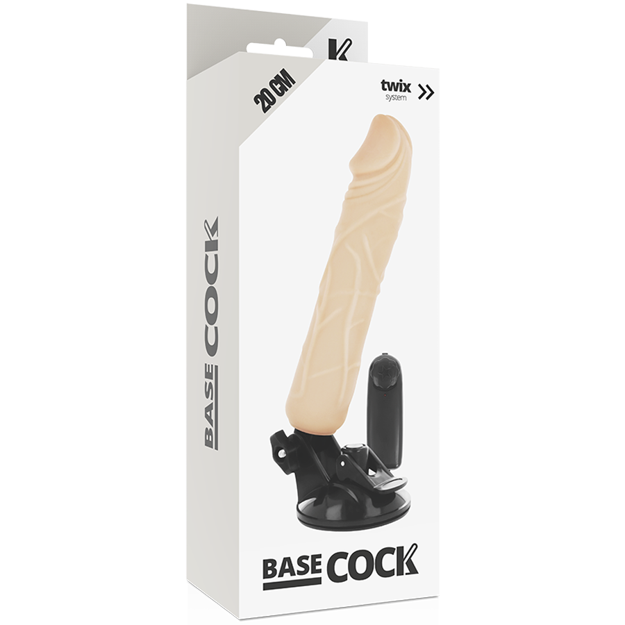 BASECOCK - REALISTIC NATURAL REMOTE CONTROL VIBRATOR 20 CM -O- 4 CM