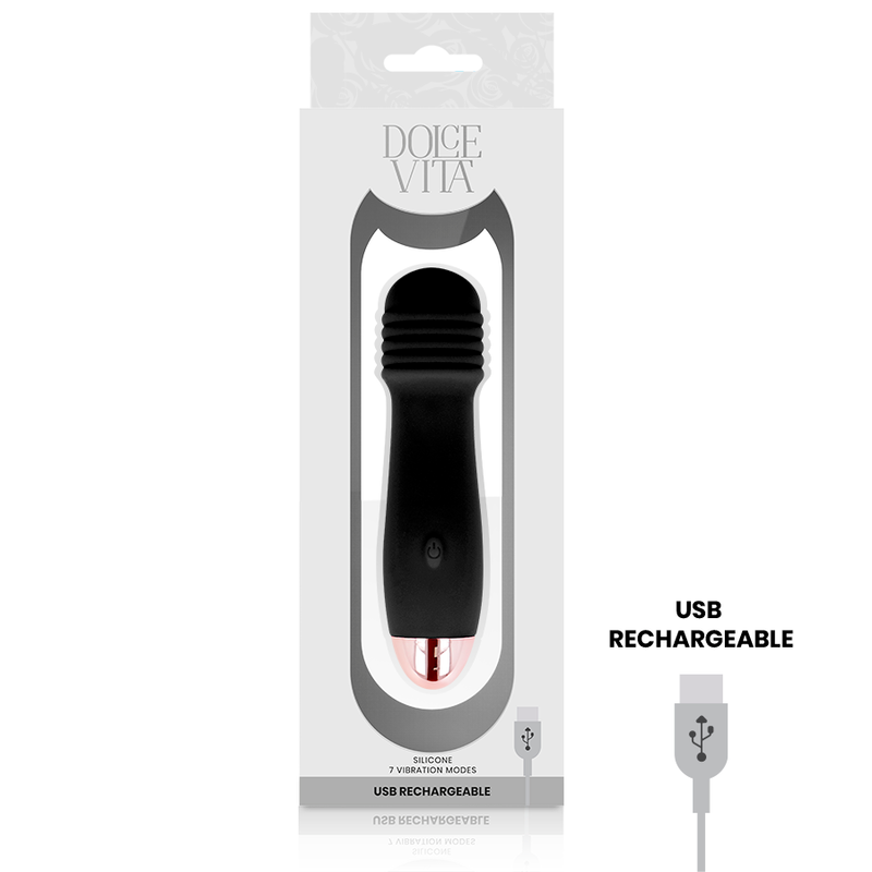 RECHARGEABLE VIBRATOR THREE BLACK 7 SPEED