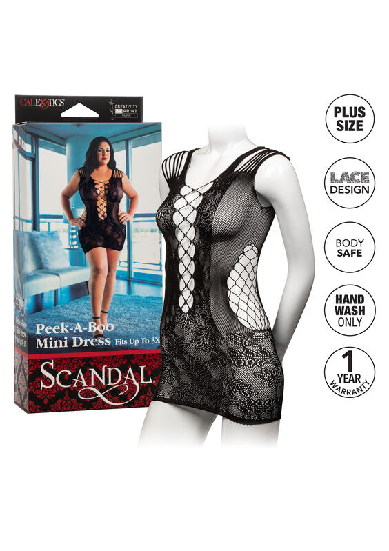 CALEXOTICS - PEEK-A-BOO PLUS SIZE MINI DRESS