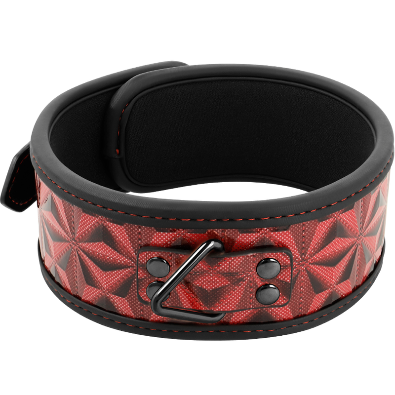 BEGME - COLLAR DE CUERO VEGANO EDICIÓN ROJA PREMIUM CON FORRO DE NEOPRENO