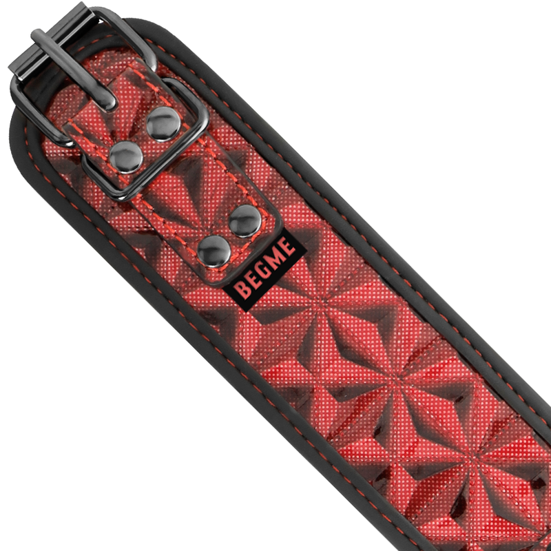 BEGME - COLLAR DE CUERO VEGANO EDICIÓN ROJA PREMIUM CON FORRO DE NEOPRENO