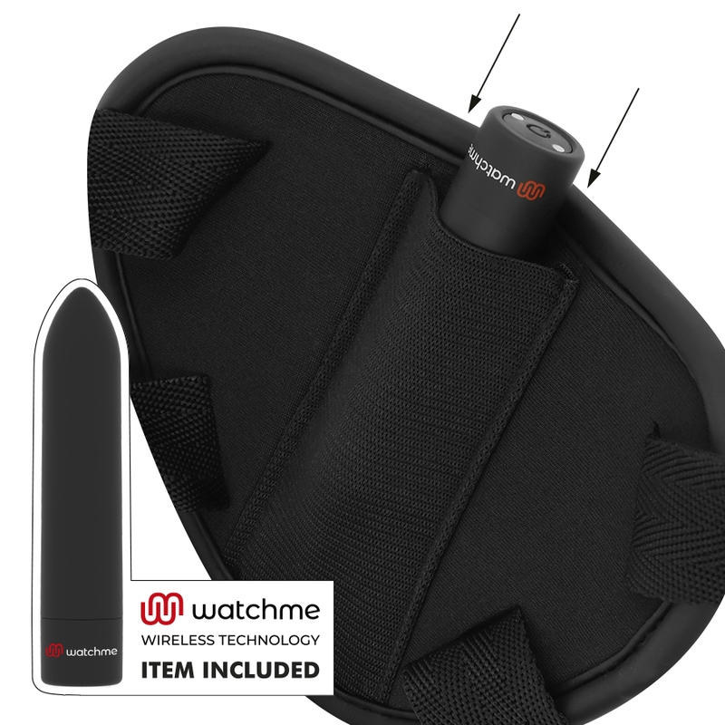FETICHE SUMISO CYBER STRAP - ARNÉS CON DILDO Y BALA CONTROL REMOTO TECNOLOGÍA WATCHME M