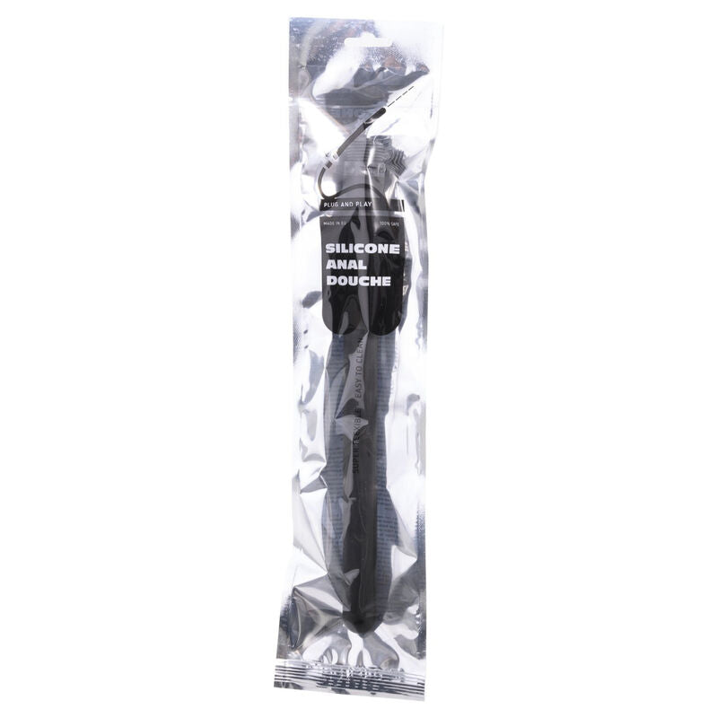 TODO NEGRO - DUCHA ANAL DE SILICONA PLEGABLE 27 CM