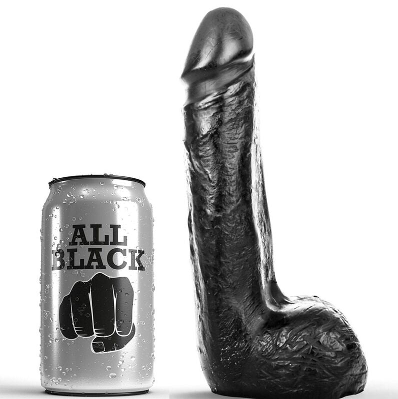 ALL BLACK - REALISTIC BLACK SOFT DILDO 20 CM