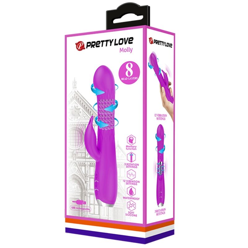 PRETTY LOVE - OVE MOLLY VIBRATOR WITH RECHARGEABLE ROTATION