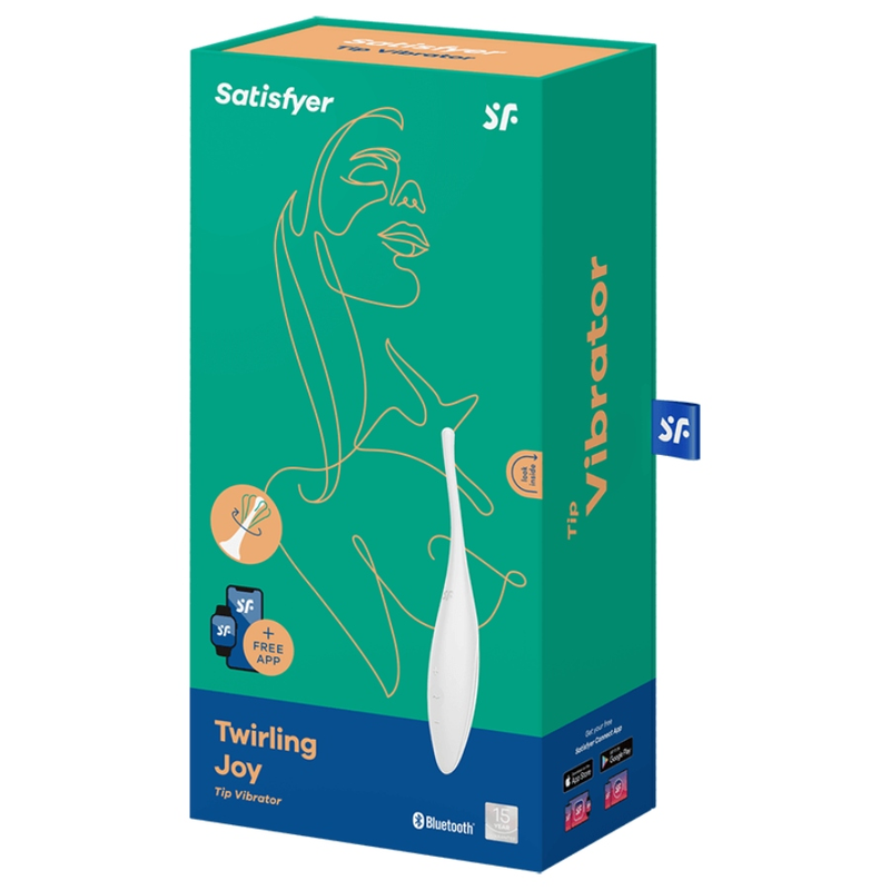 SATISFYER - VIBRADOR CON PUNTA PARA CLÍTORIS TWIRLING JOY BLANCO