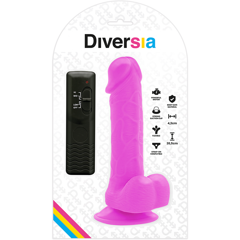 DIVERSIA - VIBRADOR FLEXIBLE MORADO 20,5 CM -O- 4,2 CM