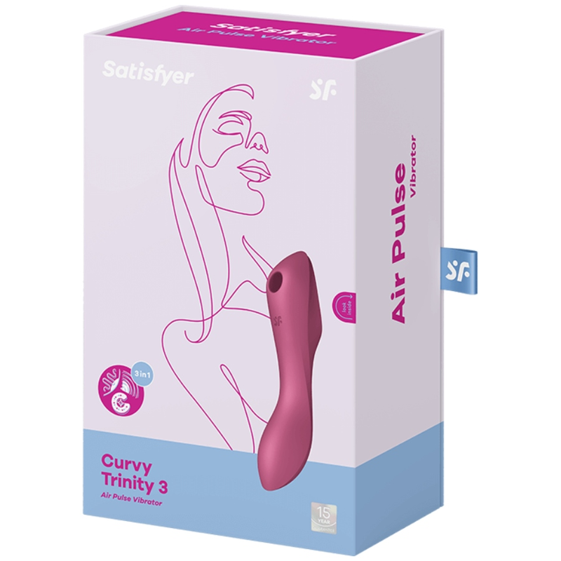 SATISFYER - VIBRADOR CURVY TRINITY 3 AIR PULSE ROJO