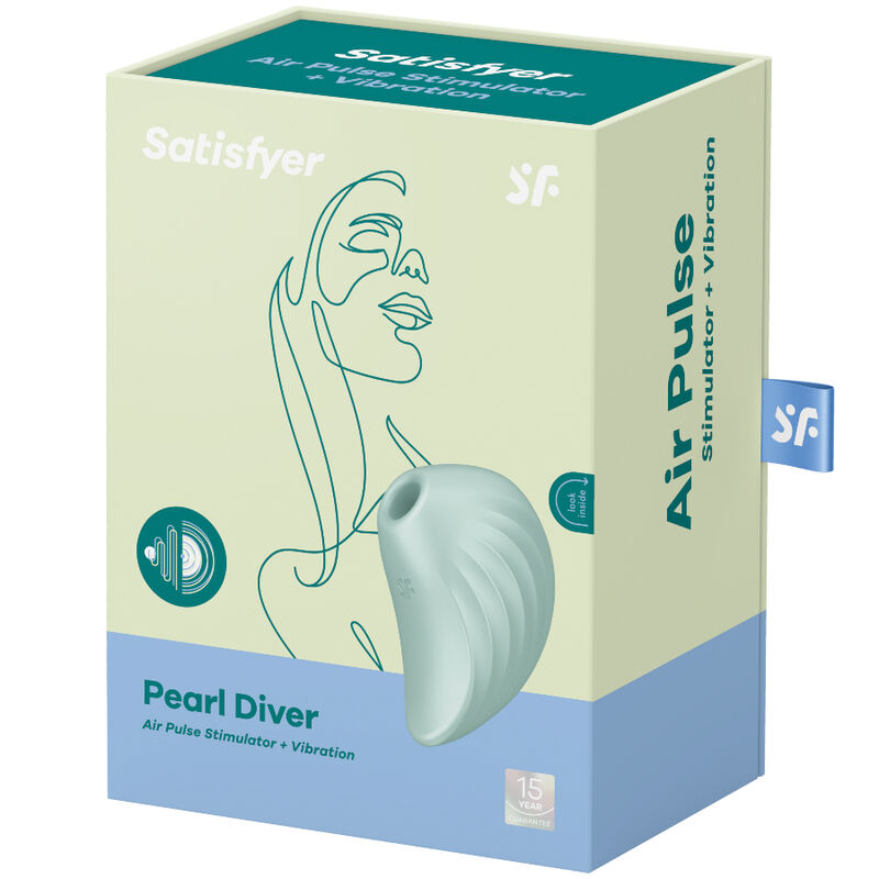 SATISFYER - PEARL DIVER AIR PULSE STIMULATOR AND VIBRATOR GREEN