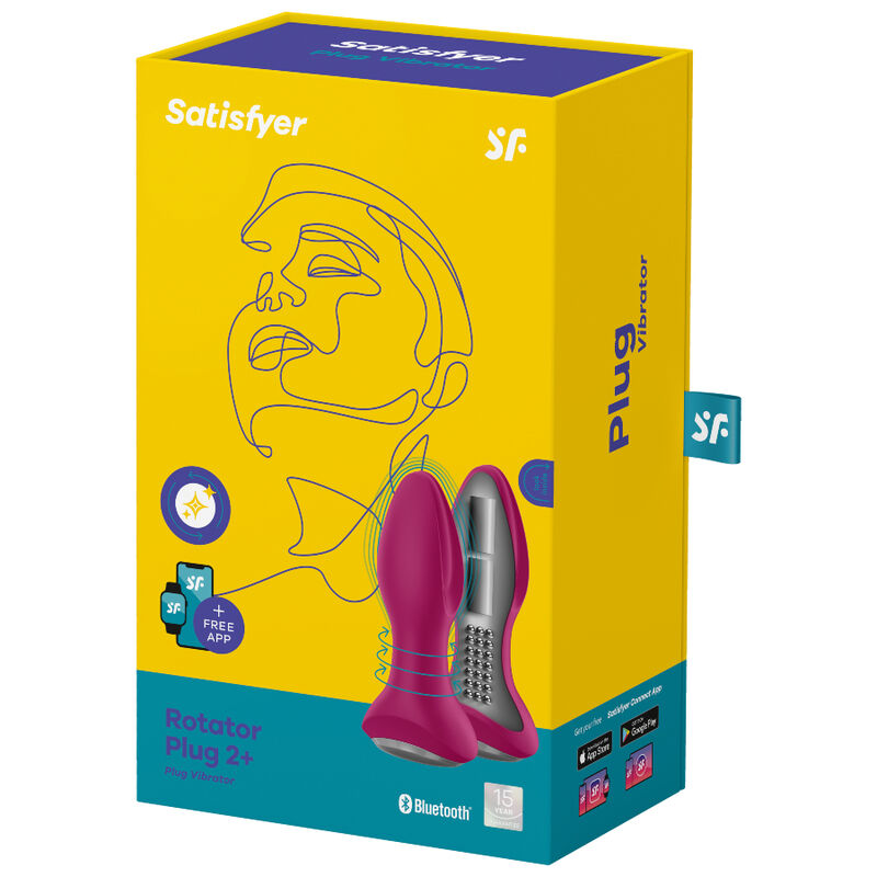 SATISFYER - ROTATOR PLUG 2+ VIBRATING APP BLACK