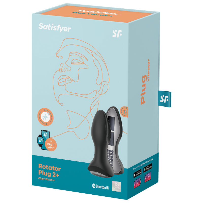 SATISFYER - ROTATOR PLUG 2+ VIBRATING APP BLACK
