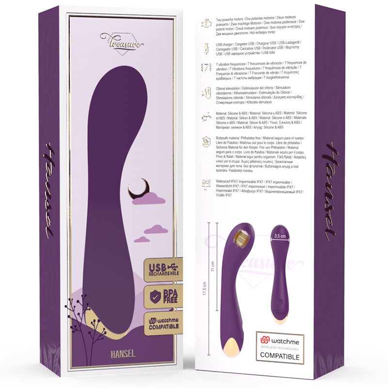 TREASURE - VIBRADOR PUNTO G HANSEL WATCHME TECNOLOGÍA INALÁMBRICA COMPATIBLE