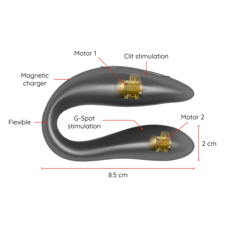 ONINDER - LISBON G-SPOT &amp; CLITORAL STIMULATOR BLACK - FREE APPLICATION