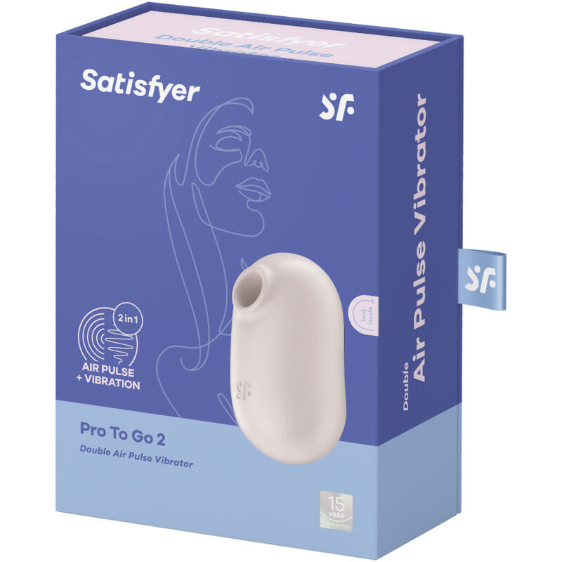 SATISFYER - PRO TO GO 2 VIOLET DOUBLE AIR PULSE STIMULATOR AND VIBRATOR