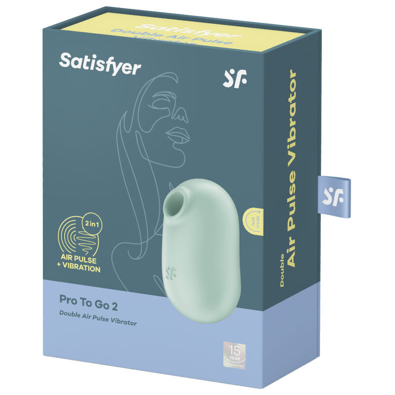 SATISFYER - PRO TO GO 2 VIOLET DOUBLE AIR PULSE STIMULATOR AND VIBRATOR