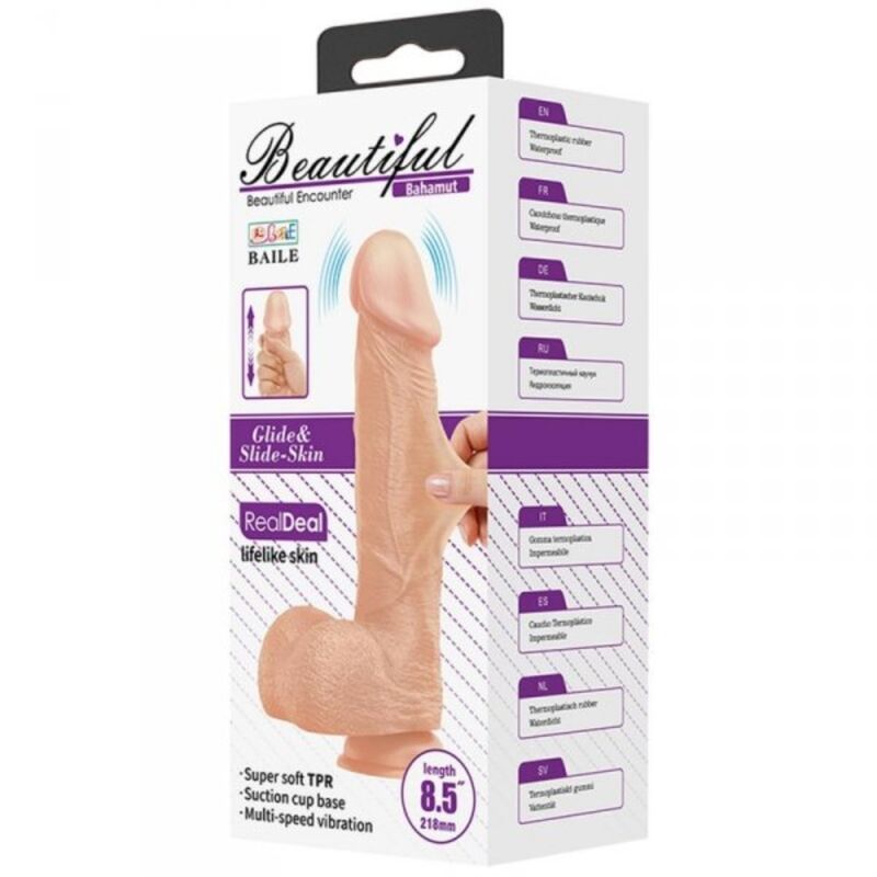 BAILE - BONITO ENCUENTRO DE AMOR BAHAMUT VIBRADOR 21,8 CM NATURAL