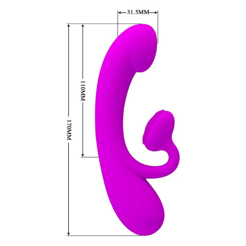 PRETTY LOVE - SINCERE VIBRATOR AND PURPLE SILICONE CLITORAL SENSOR
