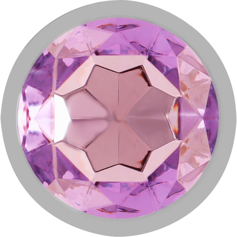 INTENSE - ALUMINUM METAL BUTT PLUG WITH VIOLET CRYSTAL SIZE M