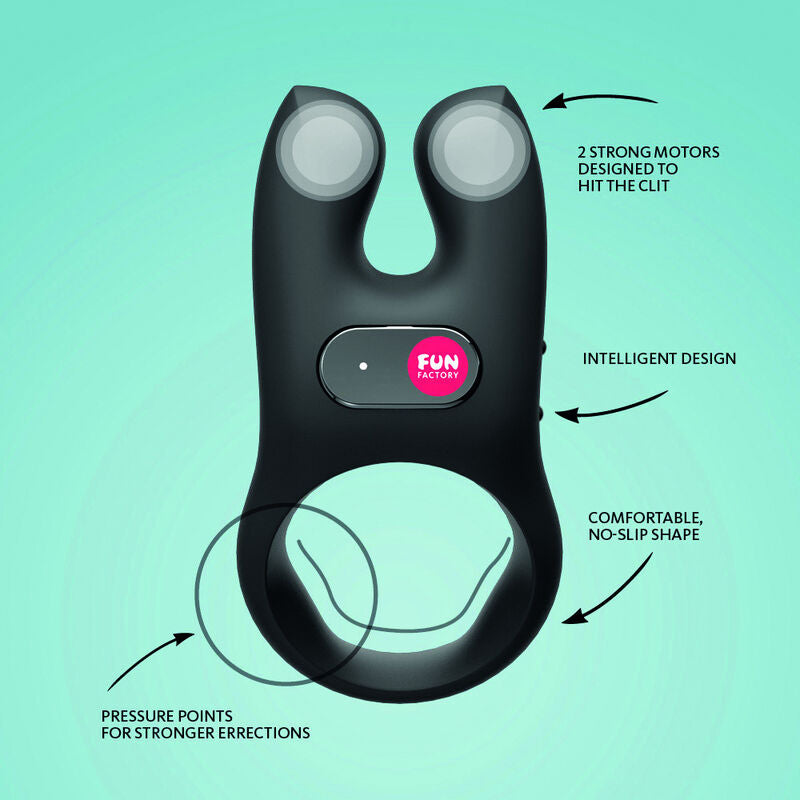 FUN FACTORY - ANILLO VIBRADOR PARA EL PENE EN NEGRO
