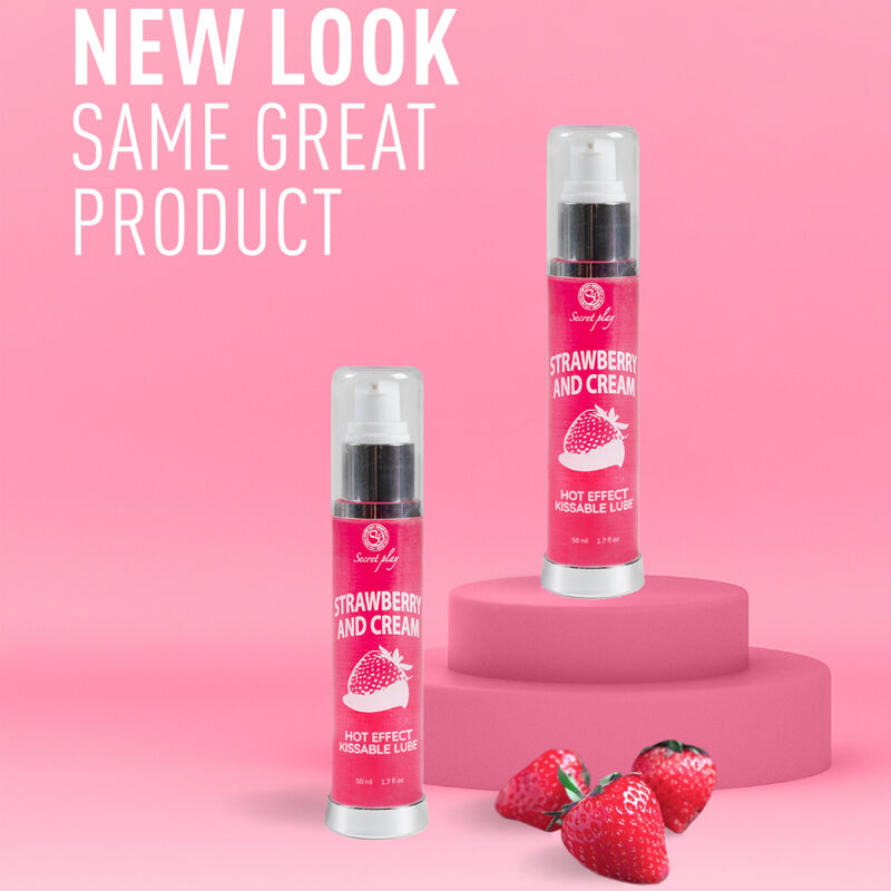 SECRETPLAY - LUBRICANTE EFECTO CALOR 2-1 FRESA Y CREMA 50 ML