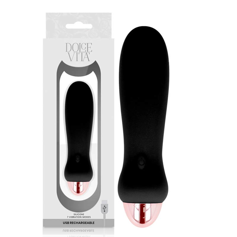 CINCO BLACK RECHARGEABLE VIBRATOR 7 SPEEDS