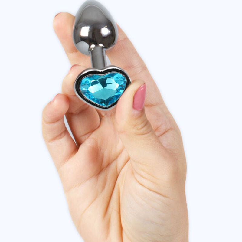 SECRETPLAY - BLUE HEART METAL ANAL PLUG SMALL SIZE 7 CM